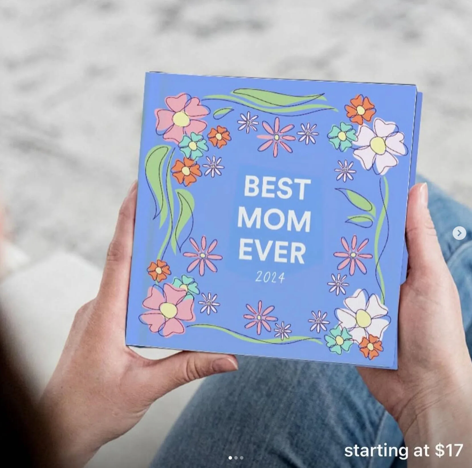 Best Mom Ever floral photo book cover