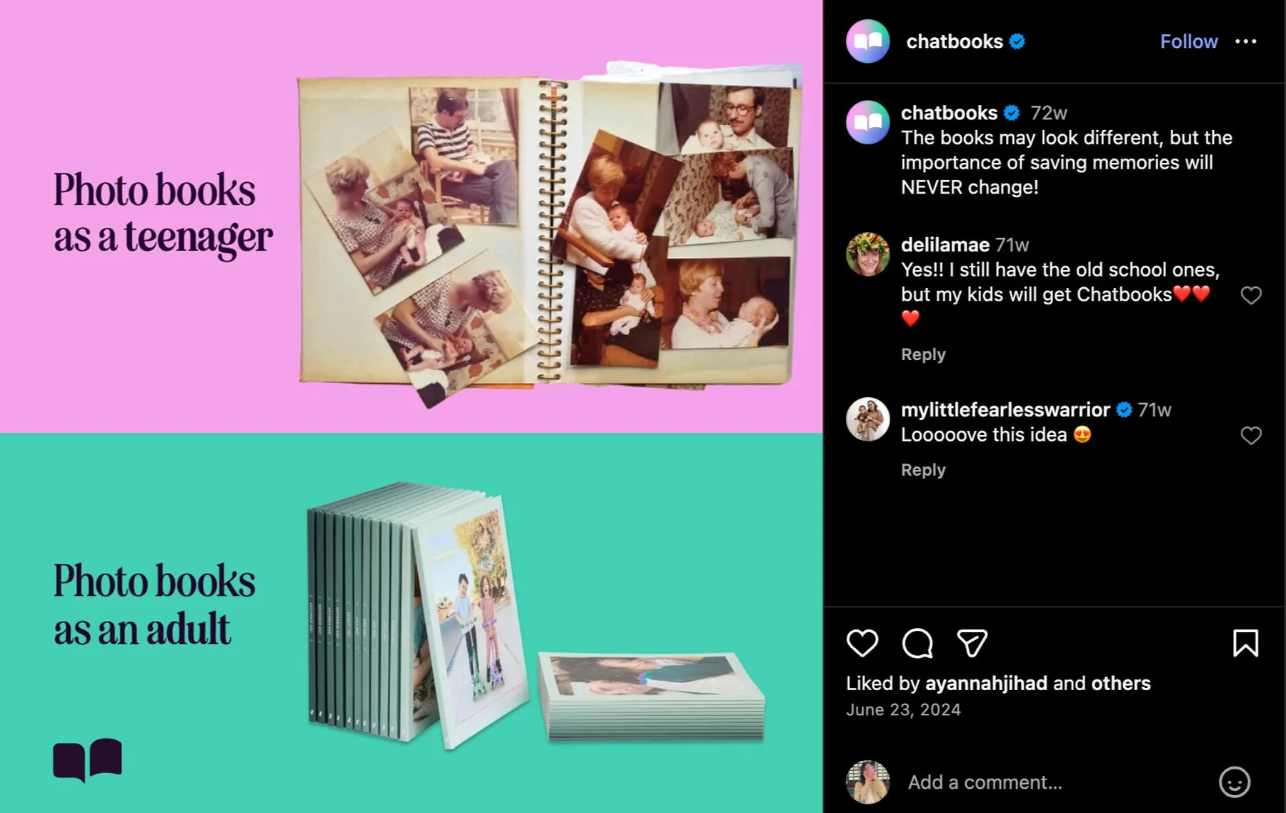 Photo books as a teenager vs as an adult post