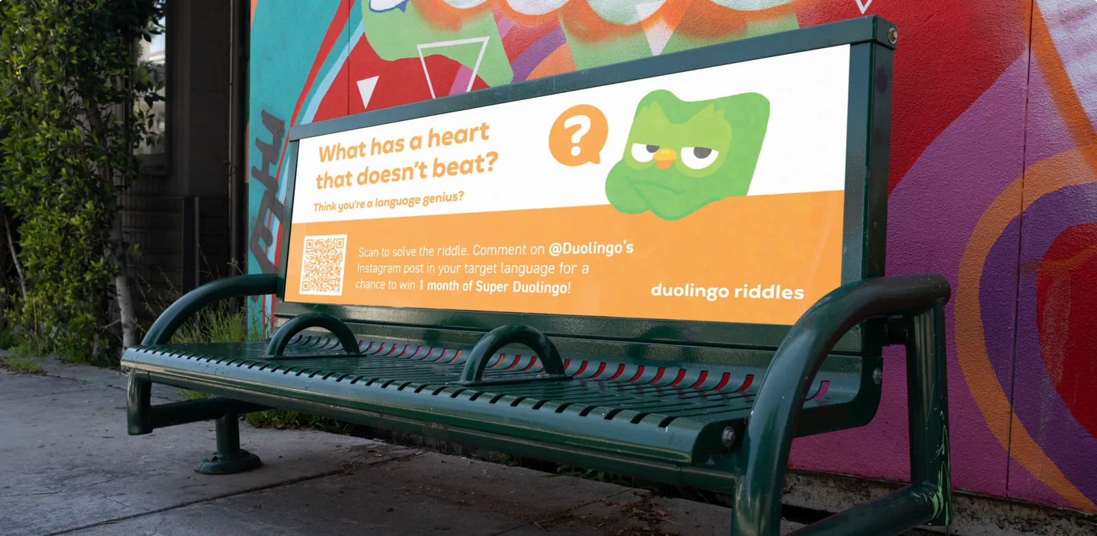 Orange bench ad: what has a heart that doesn’t beat?
