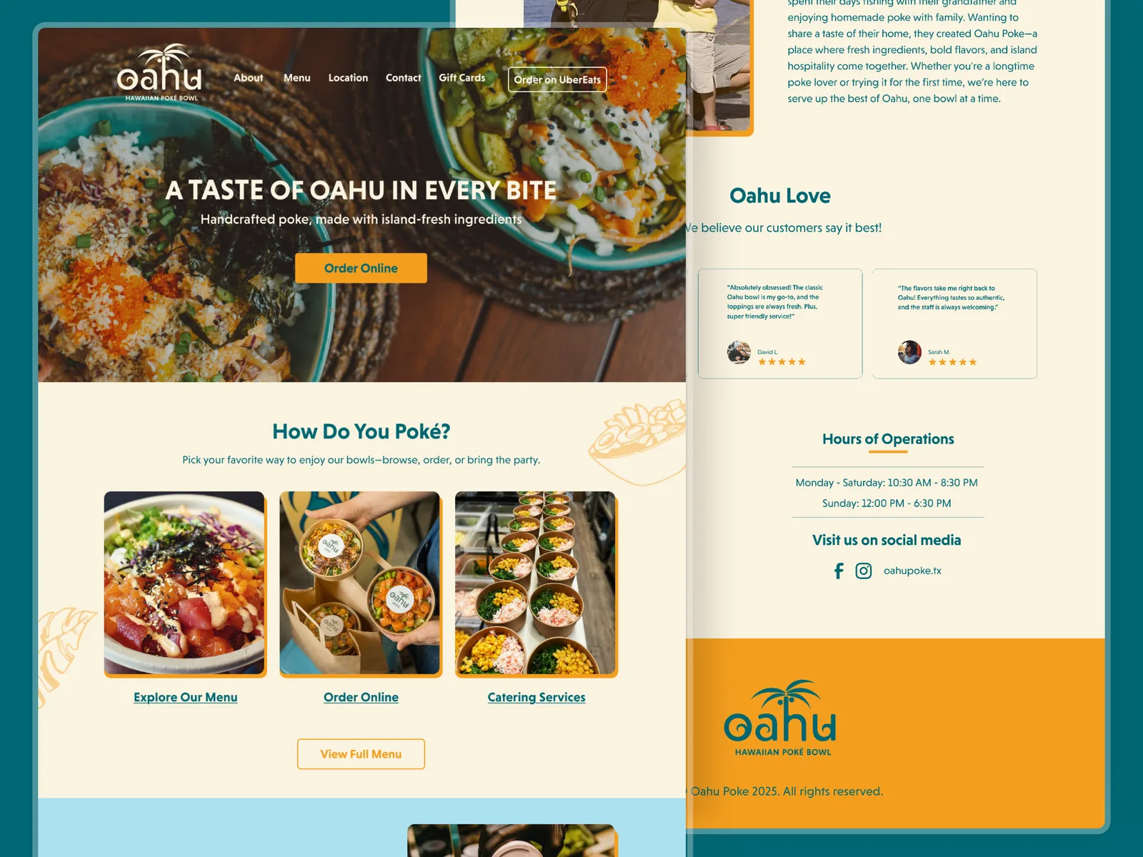 Oahu Poké website: a taste of Oahu in every bite